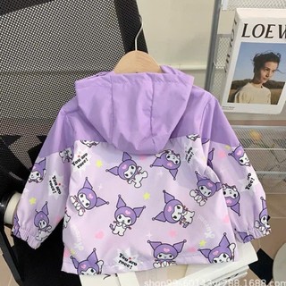 Áo khoác gió cho bé gái kuromi hot hit, áo gió cho bé gái size 10-30kg