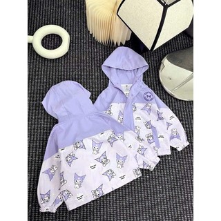 Áo khoác gió cho bé gái kuromi hot hit, áo gió cho bé gái size 10-30kg