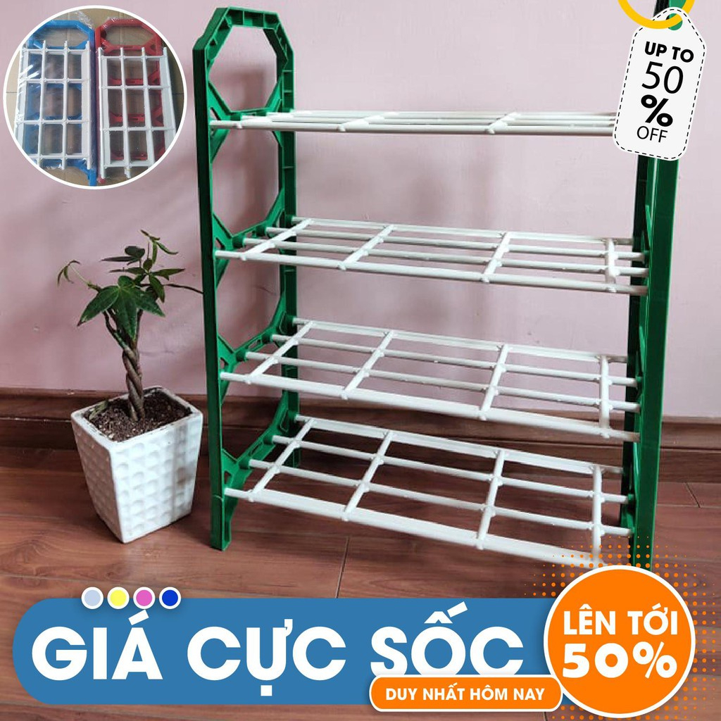 Giá để giày dép 4 tầng nhiều màu chắc chắn (giao màu ngẫu nhiên)
