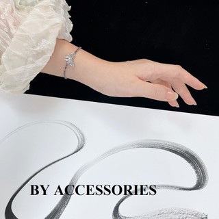 Lắc tay nữ titan đá màu hồng tím phối mặt hình bướm không gỉ WB2417 BY ACCESSORIES