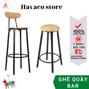 Ghế quầy bar, ban công cao mặt gỗ cao su mới hiện đại cho quán cà phê nhà hàng