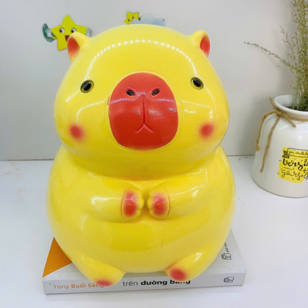 Heo đất lỗ tròn ống tiết kiệm chuột Capybara cute size lớn-lợn đất tiết kiệm quà tặng, trang trí