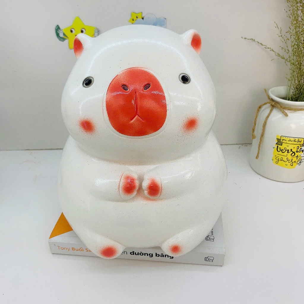 Heo đất lỗ tròn ống tiết kiệm chuột Capybara cute size lớn-lợn đất tiết kiệm quà tặng, trang trí
