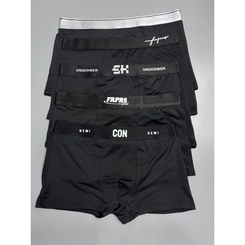 [ Free Ship] Quần lót nam, quần sịp đùi boxer nam Full Đen chất thun lạnh cao cấp co dãn 4 chiều