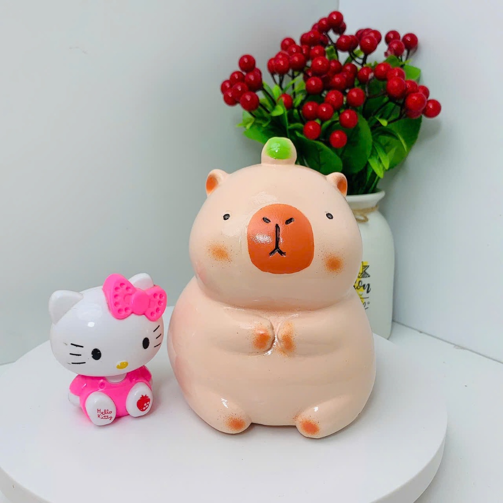 Heo đất Lợn đất ống tiết kiệm Heo Capybara size nhỏ đáng yêu- quà tặng trang trí decor
