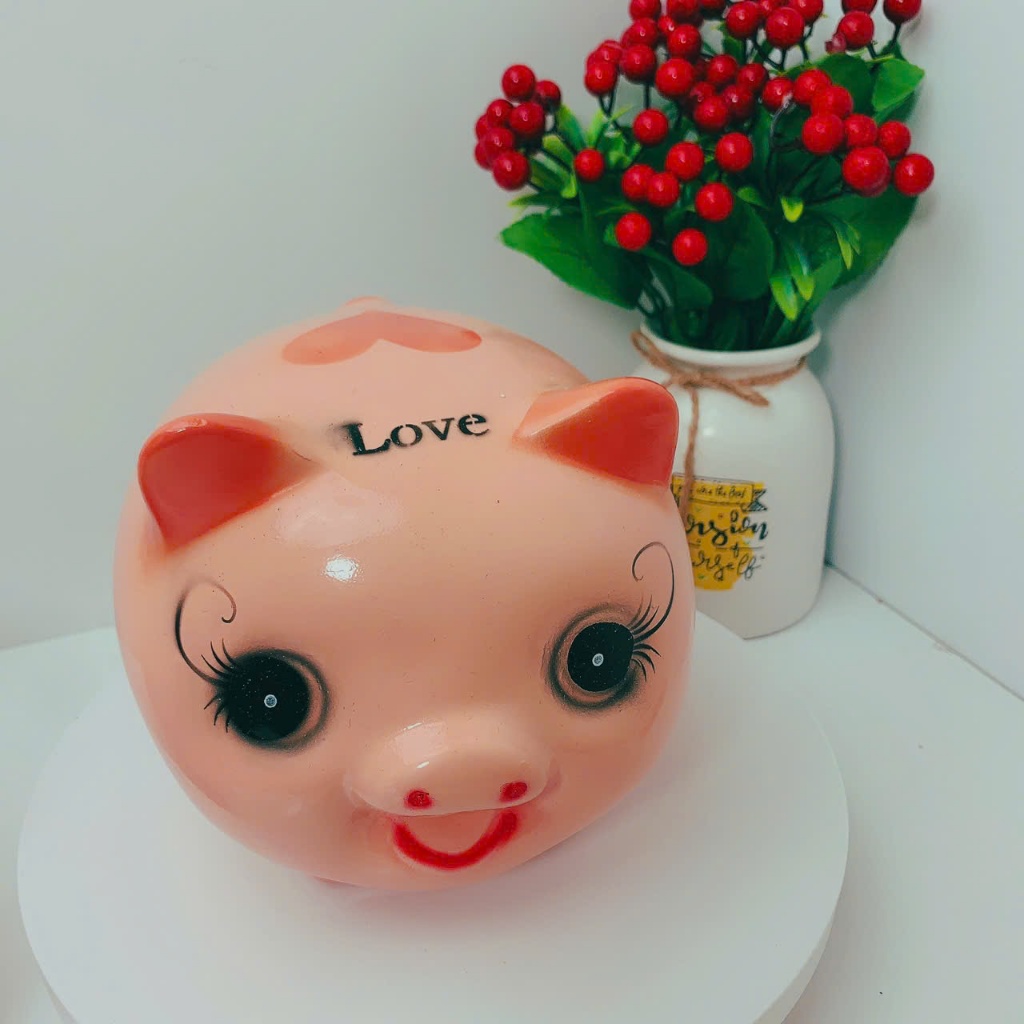 [Lỗ Tròn]Lợn đất tiết kiệm heo đất ống tiết kiệm tiền size nhỏ siêu cute-quà tặng-decorLD01