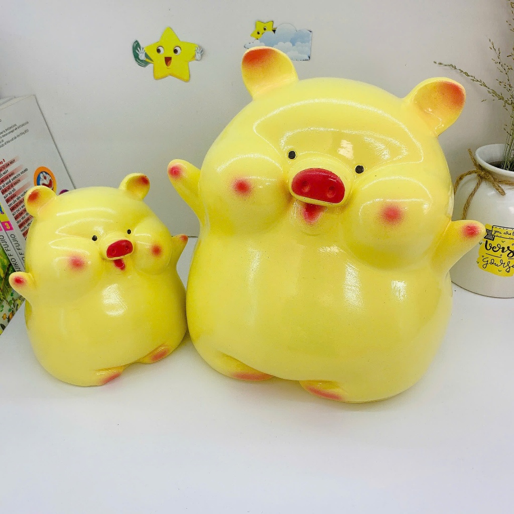 [Mua 1 tặng 1 nhỏ]Heo đất lợn đất tiết kiệm Heo Bánh Bao size to,ống tiết kiệm quà tặng LĐ2
