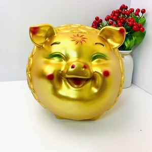 Heo đất lợn đất tiết kiệm tiền Nhím Híp Đồng tiền vàng đồng size to ống tiết kiệm quà tặng