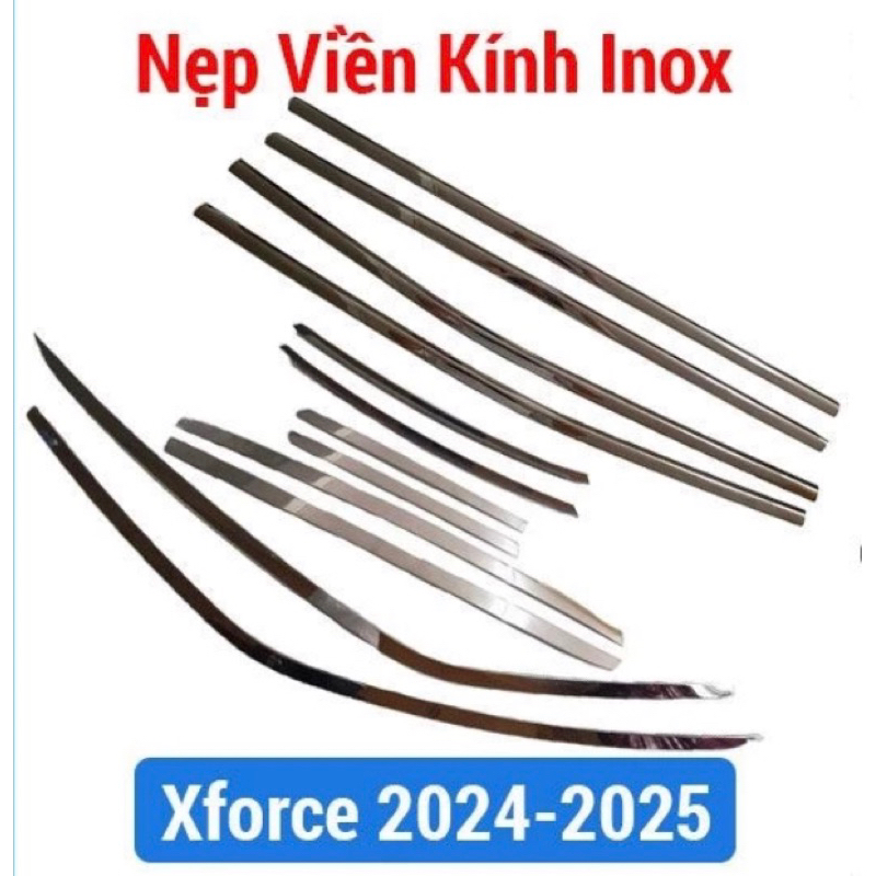 Bộ ốp nẹp viền chân Kính + cong kính inox Xe #Mitsubishi Xforce đời 2024 2025 mới (Hàng cao cấp)