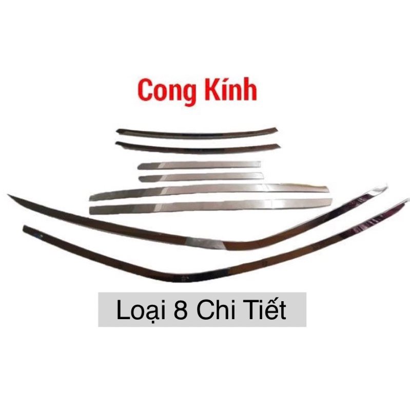 Bộ ốp nẹp viền chân Kính + cong kính inox Xe #Mitsubishi Xforce đời 2024 2025 mới (Hàng cao cấp)