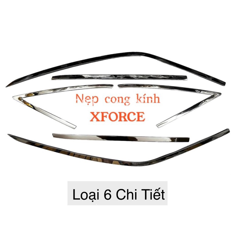 Bộ ốp nẹp viền chân Kính + cong kính inox Xe #Mitsubishi Xforce đời 2024 2025 mới (Hàng cao cấp)