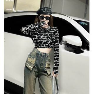 Áo Lưới  tay Phối Chữ Sexy New Hót