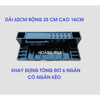 Khay gỗ đựng tông đơ 6 ngăn 2 hố có ngăn kéo uy tín và chất lượng