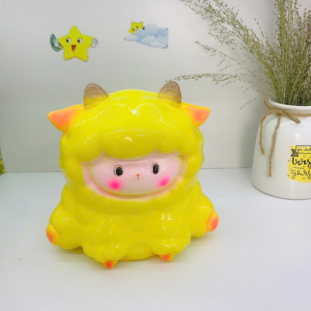 Heo đất tiết kiệm-ống heo tiết kiệm heo cừu cute size vừa dễ thương, quà tặng trang trí
