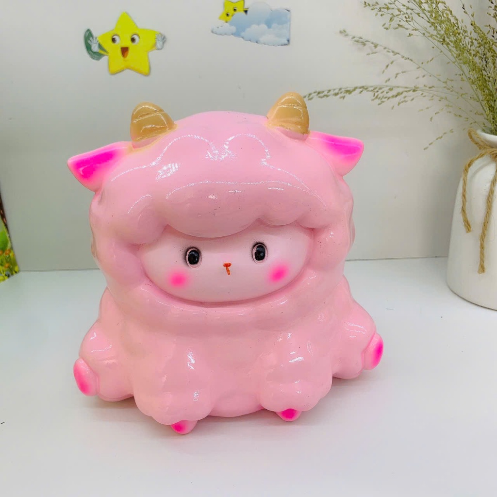 Heo đất tiết kiệm-ống heo tiết kiệm heo cừu cute size vừa dễ thương, quà tặng trang trí