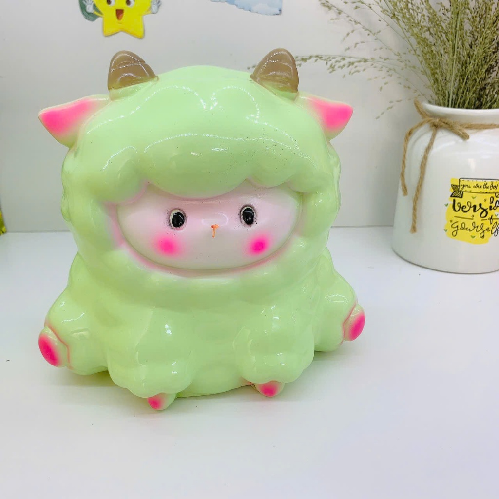 Heo đất tiết kiệm-ống heo tiết kiệm heo cừu cute size vừa dễ thương, quà tặng trang trí