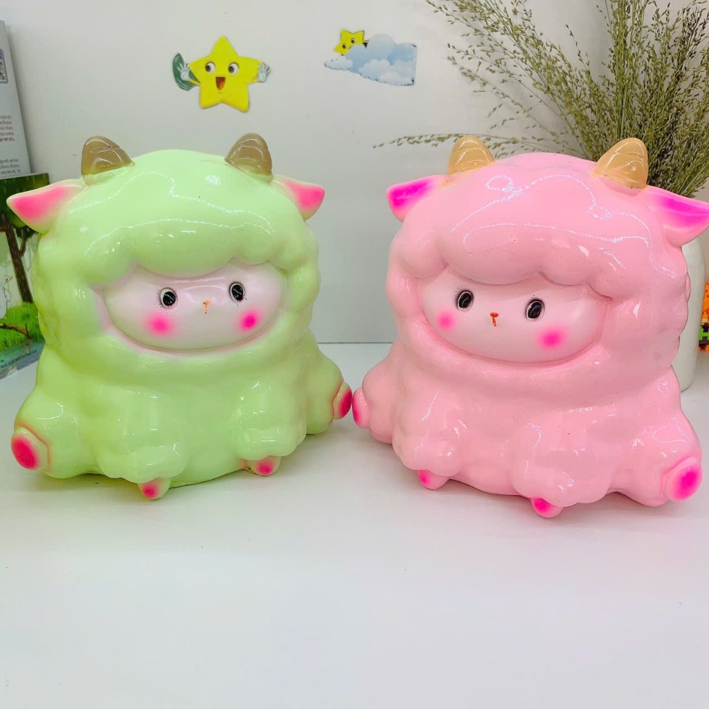 Heo đất tiết kiệm-ống heo tiết kiệm heo cừu cute size vừa dễ thương, quà tặng trang trí
