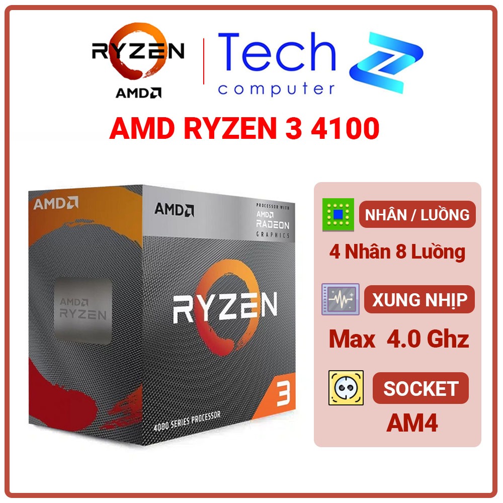 CPU AMD Ryzen 3 4100 Chính Hãng Bảo Hành 3 Năm | Shopee Việt Nam