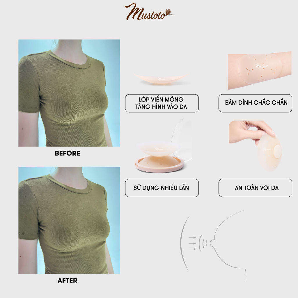 Ảnh Miếng Dán Ngực Mustoto Nhũ Hoa Đầu Ti Mỏng Màu Da Size 8cm (PK26) 4