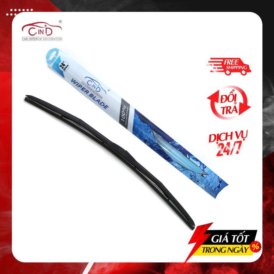 Gạt Mưa Ô Tô 3 Khúc CIND 921 (24inch/600mm) Phù Hợp Cho Nhiều Dòng Xe Ô Tô Xe Hơi Có Móc Cong Chữ U
