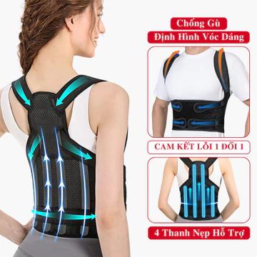 Đai Chống Gù Lưng Andego Hỗ Trợ Tập Luyện Nâng Đỡ, Đai Định Hình Thẳng Lưng Chống Gù Bảo Hành Lỗi 1 Đổi 1 Mã FIT PRO.