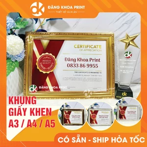 Khung giấy khen bằng khen a4, a5, A3