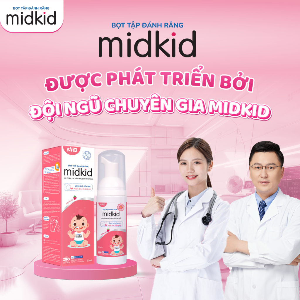 Ảnh Combo 2 hộp Bọt tâp đánh răng Midkid vị dâu 60ml - Tặng Bàn chải U hình thú ngẫu nhiên + Sticker 2