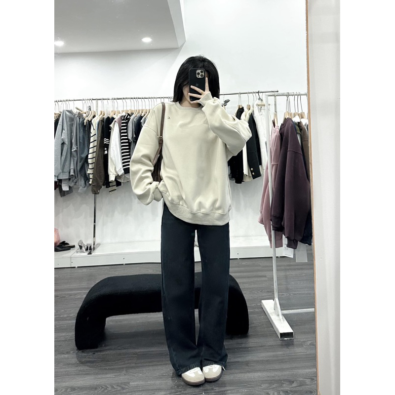 Áo nỉ Sweater form to rộng Nam Nữ hàng Quảng Châu