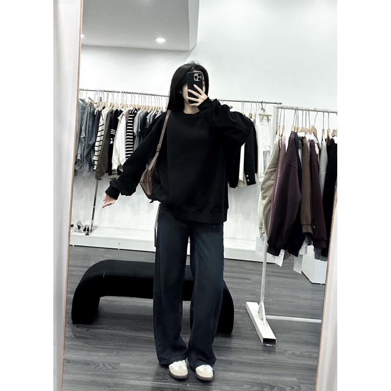 Áo nỉ Sweater form to rộng Nam Nữ hàng Quảng Châu