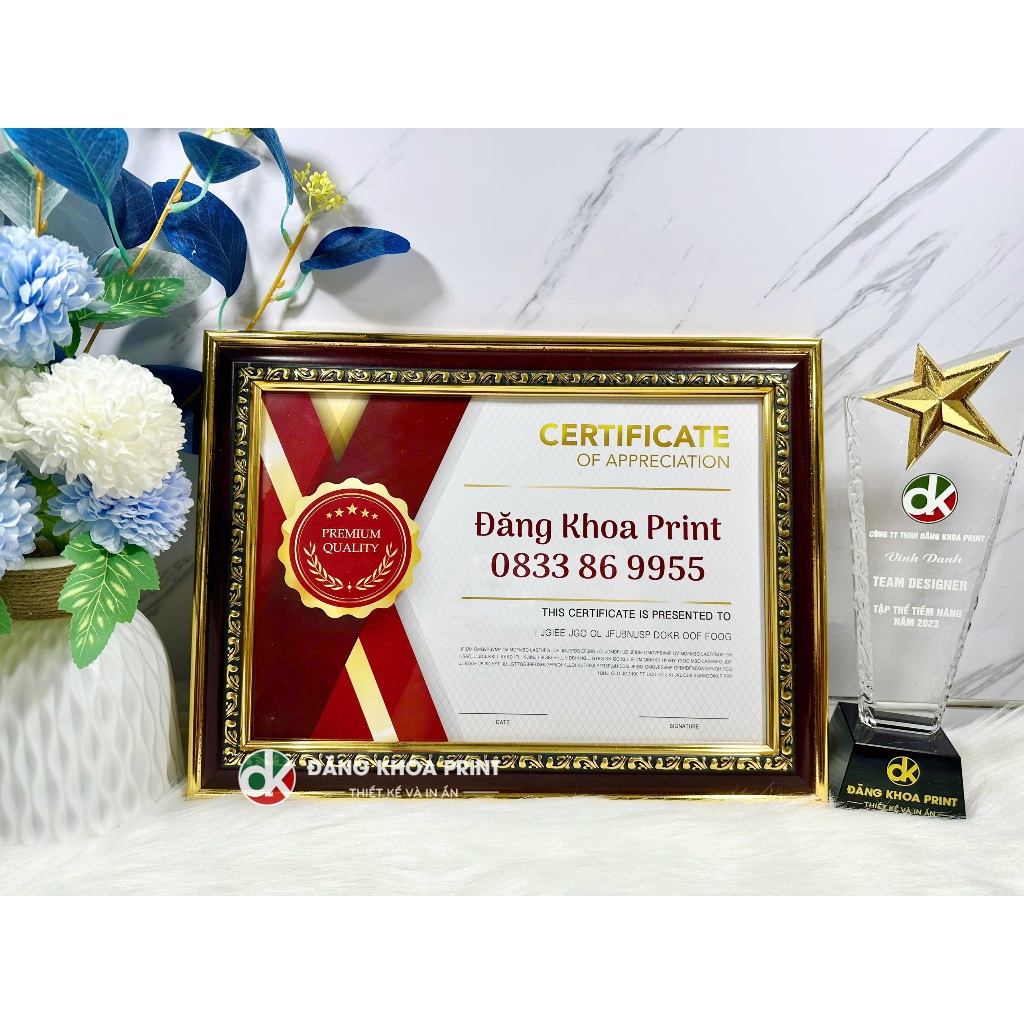 Khung giấy khen bằng khen a4, a5, A3