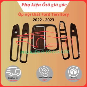 Ốp nội thất xe Ford Territory 2022-2025 nhựa ABS vân gỗ bóng cao cấp, gồm 6 chi tiết