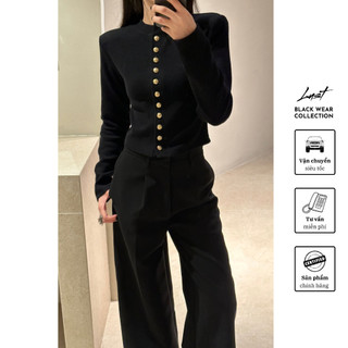 Set quần áo cổ tròn đính nhiều cúc cao cấp LUST chất liệu dày dặn M194_O