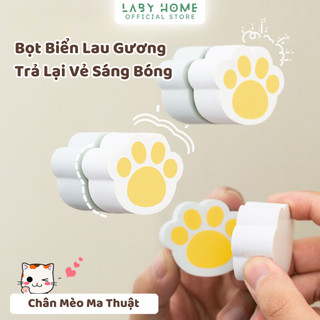 Miếng Bọt Biển Lau Gương Ma Thuật Loại Bỏ Cặn Canxi, Miếng Chà Vệ Sinh Vòi Sen Chậu Rửa Mặt Nhà Tắm