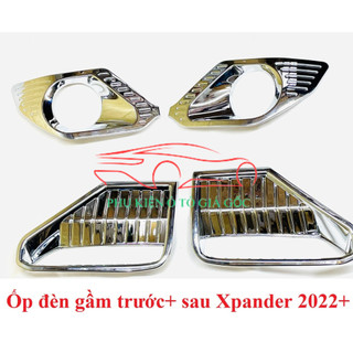 Ốp viền đèn trước, sau xe Mitsubishi Xpander 2022, 2023 mạ crom cao cấp, sáng bóng
