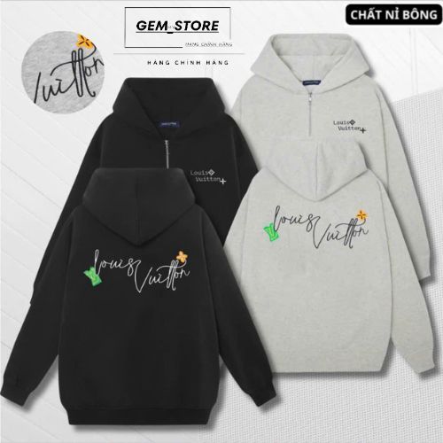 Áo Hoodie Zip Louis Vuitton Nam Nữ Cao Cấp Chính Hãng Logo Thêu Chất Nỉ ...