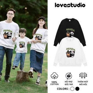 Áo gia đình thu đông,áo Hoodie Sweater mẫu Panda Trà Sữa chất Nỉ Bông 100% Cotton Premium đủ size Local Brand L66 [A010]