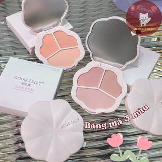 [GOGO TALES] Bảng Phấn Má Hồng 3 Ô GOGO TALES Hoa Phấn Ngọt Ngào Among-Flower Pink Mist Powder Blusher (GT638)