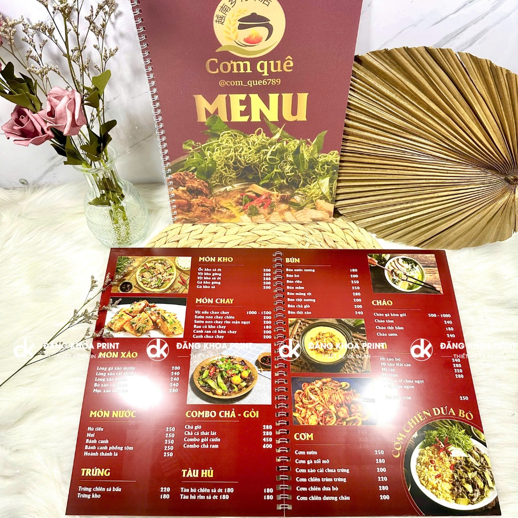 In menu đóng quyển (đóng gáy lò xo/ gáy đinh ốc/đóng còng) [THIẾT KẾ THEO YÊU CẦU]
