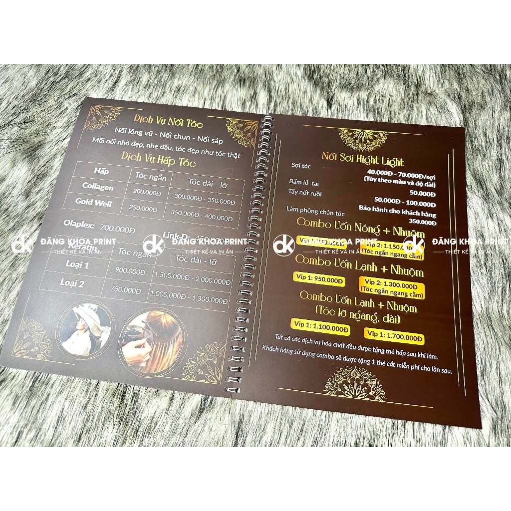 In menu đóng quyển (đóng gáy lò xo/ gáy đinh ốc/đóng còng) [THIẾT KẾ THEO YÊU CẦU]