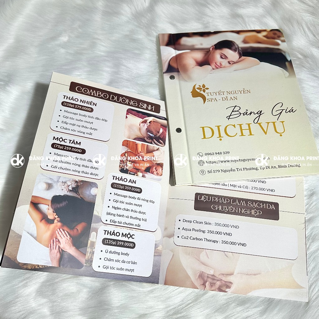 In menu đóng quyển (đóng gáy lò xo/ gáy đinh ốc/đóng còng) [THIẾT KẾ THEO YÊU CẦU]