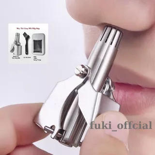 Dụng Cụ Cắt Tỉa Lông Mũi Bằng Thép Không Gỉ Lưỡi Sắc Bén Hộp Cao Cấp Máy Cắt Lông Mũi An Toàn Kèm Cọ Vệ Sinh FUKI