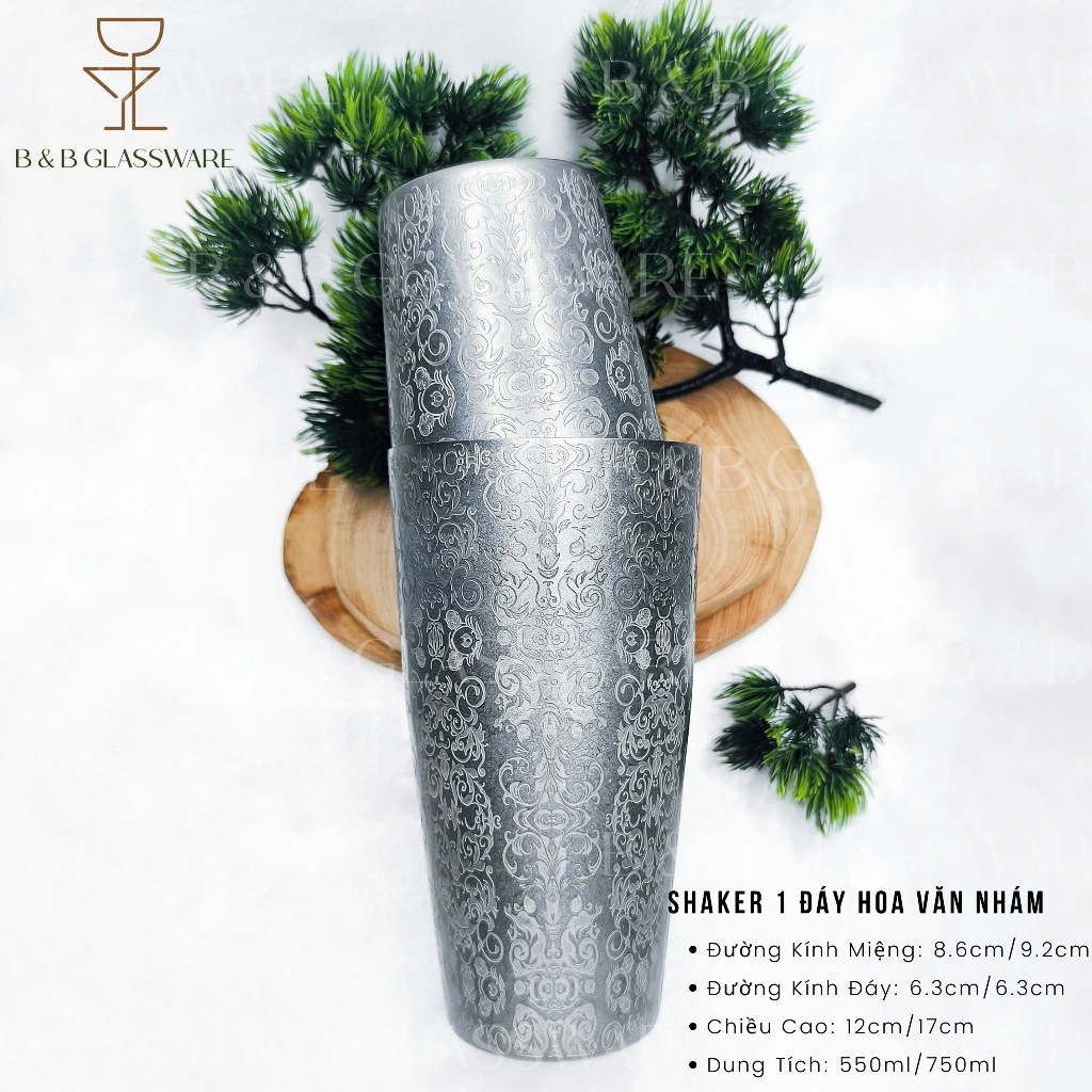 Bộ Shaker 1 Đáy Hoa Văn Nhám | Bình Lắc Shaker Inox Pha Chế Cocktail ...