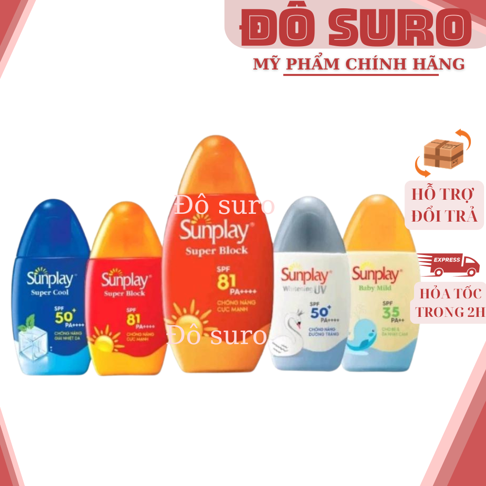 Kem Chống Nẳng Sunplay Đỏ, Dưỡng Ấm Trằng Da Trẻ Em - KCN Sunplay Kem Chống Nắng Cho Bé Dưỡng Da