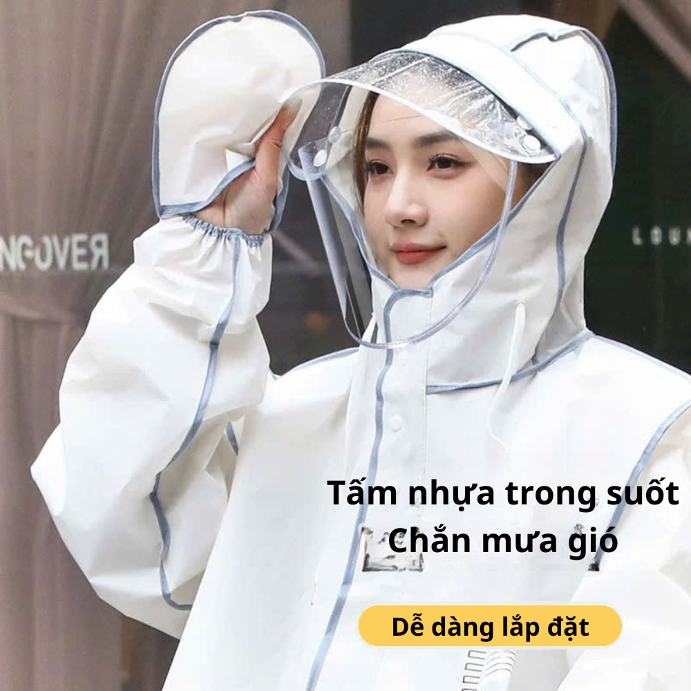 Áo Mưa Thời Trang Didooglt In Hình Gấu Nice Màu Sắc Dễ Thương Có Kính Chắn Nước Kèm Khoá Kéo Tiện Lợi