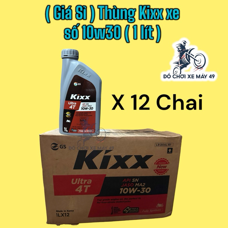 ( Giá sỉ )-[10w30] 1 Thùng 12 chai Kixx Ultra 10w30 cho xe số 1 Lít ...