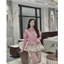 Set áo sơ mi sọc mix chân váy bí có quần trong lung thun chuẩn xịn