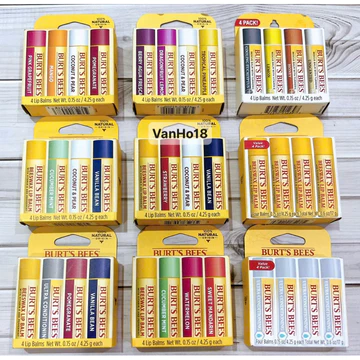 Set 4 cây Son Dưỡng môi BURT’S BEES không màu