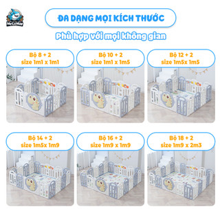 Quây Nhựa Cho Bé Cải Tiến 2 Đế Chắc Chắn Tặng Bóng- Thảm- Bóng rổ- Ném vòng, Quây Cũi Nhựa Gấp Gọn Khủng Long Nhiều Màu