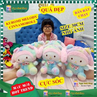 THÚ BÔNG CON THỎ KUROMI MELODY CINNAMOROLL CẦU VÒNG SIZE 30CM - gấu bông  đồ chơi doll toy NGỌC SUSI
