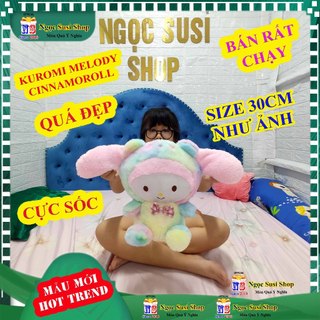 THÚ BÔNG CON THỎ KUROMI MELODY CINNAMOROLL CẦU VÒNG SIZE 30CM - gấu bông  đồ chơi doll toy NGỌC SUSI